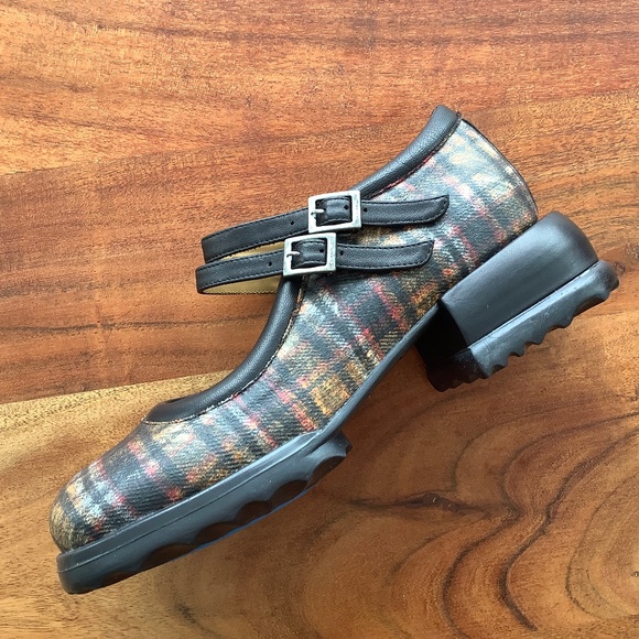 NIB Fluevog Unity Aimee plaid mary-janes size 9 - Picture 1 of 16